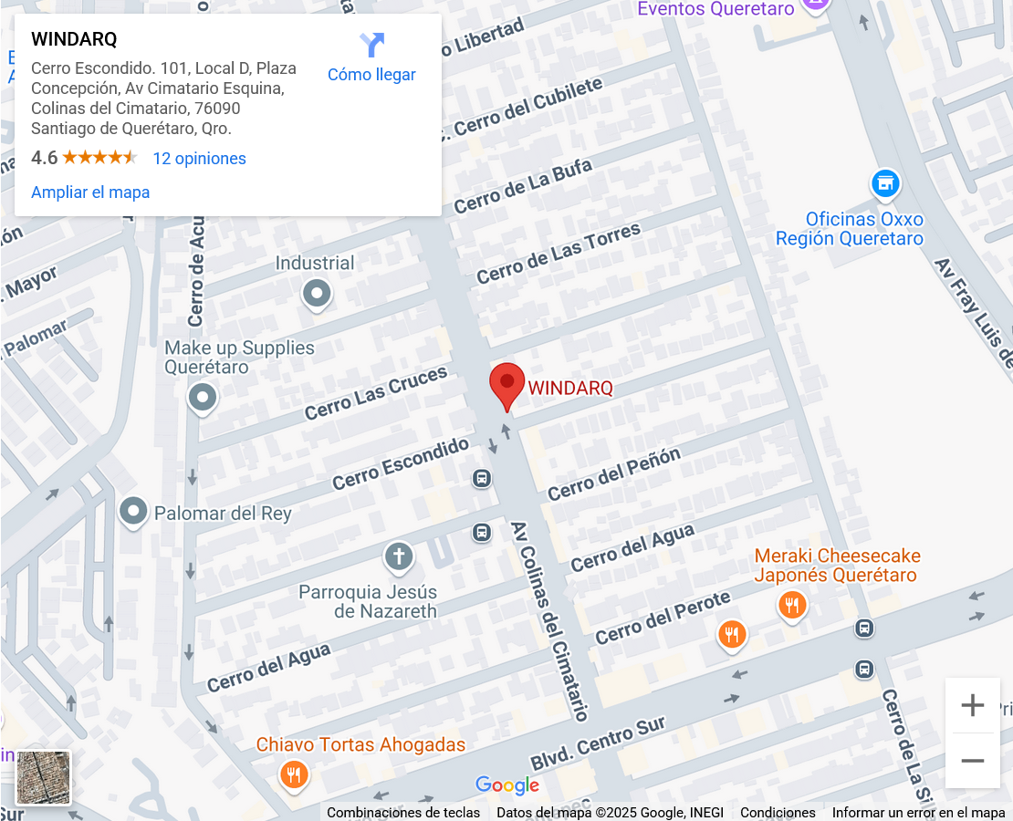 Mapa WINDARQ sucursal Querétaro