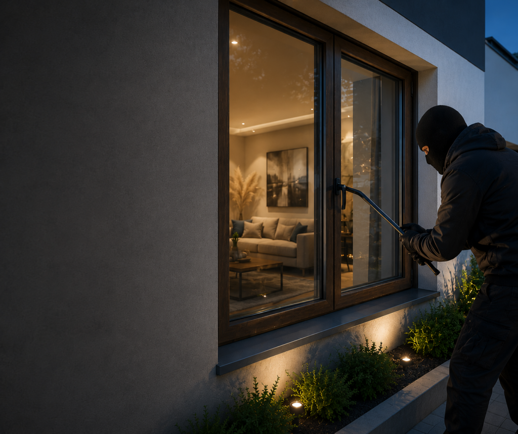 Residencia contemporánea de alta gama equipada con ventanas alemanas de PVC WINDARQ en acabado nogal, diseñadas para brindar mayor seguridad, aislamiento térmico y aislamiento acústico en viviendas del Bajío.